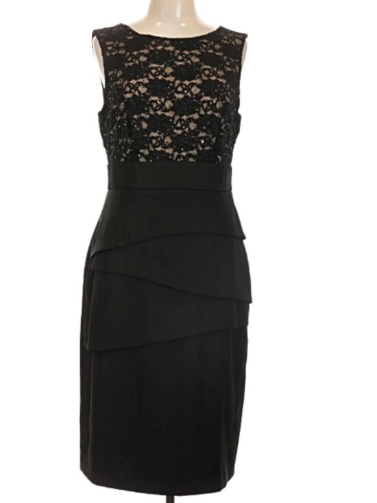 connected apparel Dresses & Skirts - Connected Apparel Black Lace Sleeveless Dress Size 12